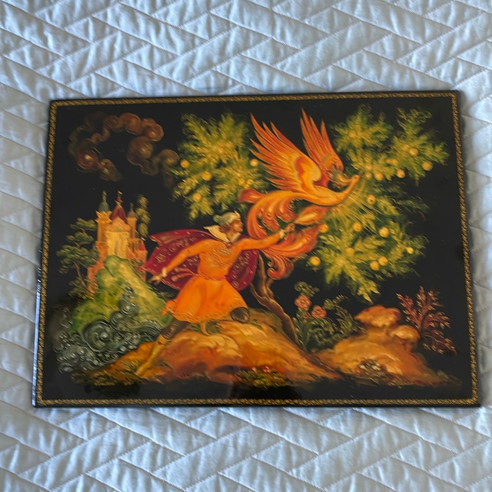 Vintage Palekh Lacquer Hand Painted Pano for the wall